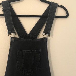 Refuge Black Denim Overalls